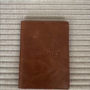 J Crew Brown Leather Passport Holder